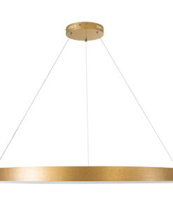 GLOBOSTAR® VENOM 61184 Μοντέρνο Κρεμαστό Φωτιστικό Οροφής LED 75W 8818lm 120° AC 220-240V IP20 Ρυθμιζόμενο Λευκό CCT με Χειριστήριο από 2700K έως 6000K Dimmable - Lumileds SMD Chip - Χρυσό Βούρτσας - Μ100 x Π100 x Υ6.5cm - 3 Χρόνια Εγγύηση 16 61184 3