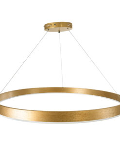 GLOBOSTAR® VENOM 61184 Μοντέρνο Κρεμαστό Φωτιστικό Οροφής LED 75W 8818lm 120° AC 220-240V IP20 Ρυθμιζόμενο Λευκό CCT με Χειριστήριο από 2700K έως 6000K Dimmable - Lumileds SMD Chip - Χρυσό Βούρτσας - Μ100 x Π100 x Υ6.5cm - 3 Χρόνια Εγγύηση 17 61184 4