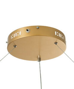 GLOBOSTAR® VENOM 61184 Μοντέρνο Κρεμαστό Φωτιστικό Οροφής LED 75W 8818lm 120° AC 220-240V IP20 Ρυθμιζόμενο Λευκό CCT με Χειριστήριο από 2700K έως 6000K Dimmable - Lumileds SMD Chip - Χρυσό Βούρτσας - Μ100 x Π100 x Υ6.5cm - 3 Χρόνια Εγγύηση 19 61184 6