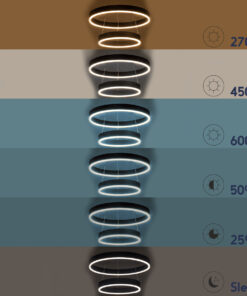 GLOBOSTAR® VENOM DUO 61185 Μοντέρνο Κρεμαστό Φωτιστικό Οροφής LED 75W 8818lm 120° AC 220-240V IP20 Ρυθμιζόμενο Λευκό CCT με Χειριστήριο από 2700K έως 6000K Dimmable - Lumileds SMD Chip - Μαύρο Ματ - Μ60 x Π60 x Υ40cm - 3 Χρόνια Εγγύηση 28 61185 12