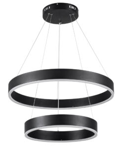 GLOBOSTAR® VENOM DUO 61185 Μοντέρνο Κρεμαστό Φωτιστικό Οροφής LED 75W 8818lm 120° AC 220-240V IP20 Ρυθμιζόμενο Λευκό CCT με Χειριστήριο από 2700K έως 6000K Dimmable - Lumileds SMD Chip - Μαύρο Ματ - Μ60 x Π60 x Υ40cm - 3 Χρόνια Εγγύηση 18 61185 2