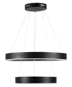 GLOBOSTAR® VENOM DUO 61185 Μοντέρνο Κρεμαστό Φωτιστικό Οροφής LED 75W 8818lm 120° AC 220-240V IP20 Ρυθμιζόμενο Λευκό CCT με Χειριστήριο από 2700K έως 6000K Dimmable - Lumileds SMD Chip - Μαύρο Ματ - Μ60 x Π60 x Υ40cm - 3 Χρόνια Εγγύηση 19 61185 3