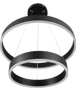 GLOBOSTAR® VENOM DUO 61185 Μοντέρνο Κρεμαστό Φωτιστικό Οροφής LED 75W 8818lm 120° AC 220-240V IP20 Ρυθμιζόμενο Λευκό CCT με Χειριστήριο από 2700K έως 6000K Dimmable - Lumileds SMD Chip - Μαύρο Ματ - Μ60 x Π60 x Υ40cm - 3 Χρόνια Εγγύηση 20 61185 4