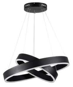 GLOBOSTAR® VENOM DUO 61185 Μοντέρνο Κρεμαστό Φωτιστικό Οροφής LED 75W 8818lm 120° AC 220-240V IP20 Ρυθμιζόμενο Λευκό CCT με Χειριστήριο από 2700K έως 6000K Dimmable - Lumileds SMD Chip - Μαύρο Ματ - Μ60 x Π60 x Υ40cm - 3 Χρόνια Εγγύηση 21 61185 5