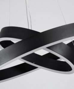 GLOBOSTAR® VENOM DUO 61185 Μοντέρνο Κρεμαστό Φωτιστικό Οροφής LED 75W 8818lm 120° AC 220-240V IP20 Ρυθμιζόμενο Λευκό CCT με Χειριστήριο από 2700K έως 6000K Dimmable - Lumileds SMD Chip - Μαύρο Ματ - Μ60 x Π60 x Υ40cm - 3 Χρόνια Εγγύηση 22 61185 6