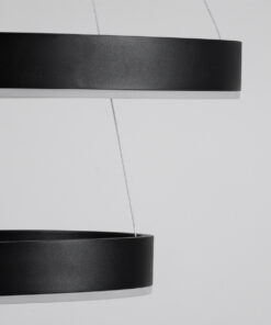 GLOBOSTAR® VENOM DUO 61185 Μοντέρνο Κρεμαστό Φωτιστικό Οροφής LED 75W 8818lm 120° AC 220-240V IP20 Ρυθμιζόμενο Λευκό CCT με Χειριστήριο από 2700K έως 6000K Dimmable - Lumileds SMD Chip - Μαύρο Ματ - Μ60 x Π60 x Υ40cm - 3 Χρόνια Εγγύηση 23 61185 7