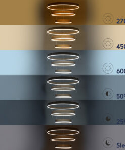 GLOBOSTAR® VENOM TRIO 61190 Μοντέρνο Κρεμαστό Φωτιστικό Οροφής LED 120W 14158lm 120° AC 220-240V IP20 Ρυθμιζόμενο Λευκό CCT με Χειριστήριο από 2700K έως 6000K Dimmable - Lumileds SMD Chip - Χρυσό Βούρτσας - Μ80 x Π80 x Υ60cm - 3 Χρόνια Εγγύηση 26 61190 12