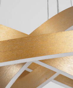 GLOBOSTAR® VENOM TRIO 61190 Μοντέρνο Κρεμαστό Φωτιστικό Οροφής LED 120W 14158lm 120° AC 220-240V IP20 Ρυθμιζόμενο Λευκό CCT με Χειριστήριο από 2700K έως 6000K Dimmable - Lumileds SMD Chip - Χρυσό Βούρτσας - Μ80 x Π80 x Υ60cm - 3 Χρόνια Εγγύηση 20 61190 6