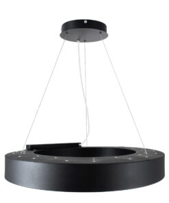 GLOBOSTAR® RA 61194 Μοντέρνο Κρεμαστό Φωτιστικό Οροφής LED 67W 7370lm 120° AC 220-240V IP20 Ρυθμιζόμενο Λευκό CCT με Χειριστήριο από 2700K έως 6000K Dimmable - Lumileds SMD Chip - Μαύρο - Μ60 x Π80 x Υ8cm - 3 Χρόνια Εγγύηση 16 61194 4