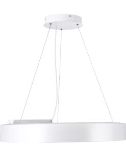 GLOBOSTAR® RA 61195 Μοντέρνο Κρεμαστό Φωτιστικό Οροφής LED 67W 7370lm 120° AC 220-240V IP20 Ρυθμιζόμενο Λευκό CCT με Χειριστήριο από 2700K έως 6000K Dimmable - Lumileds SMD Chip - Λευκό - Μ60 x Π80 x Υ8cm - 3 Χρόνια Εγγύηση 15 61195 3