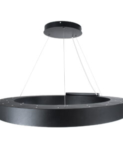 GLOBOSTAR® RA 61196 Μοντέρνο Κρεμαστό Φωτιστικό Οροφής LED 75W 8250lm 120° AC 220-240V IP20 Ρυθμιζόμενο Λευκό CCT με Χειριστήριο από 2700K έως 6000K Dimmable - Lumileds SMD Chip - Μαύρο - Μ80 x Π80 x Υ8cm - 3 Χρόνια Εγγύηση 16 61196 4