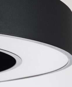 GLOBOSTAR® RA 61196 Μοντέρνο Κρεμαστό Φωτιστικό Οροφής LED 75W 8250lm 120° AC 220-240V IP20 Ρυθμιζόμενο Λευκό CCT με Χειριστήριο από 2700K έως 6000K Dimmable - Lumileds SMD Chip - Μαύρο - Μ80 x Π80 x Υ8cm - 3 Χρόνια Εγγύηση 17 61196 5