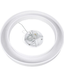GLOBOSTAR® RA 61197 Μοντέρνο Κρεμαστό Φωτιστικό Οροφής LED 75W 8250lm 120° AC 220-240V IP20 Ρυθμιζόμενο Λευκό CCT με Χειριστήριο από 2700K έως 6000K Dimmable - Lumileds SMD Chip - Λευκό - Μ80 x Π80 x Υ8cm - 3 Χρόνια Εγγύηση 19 61197 7
