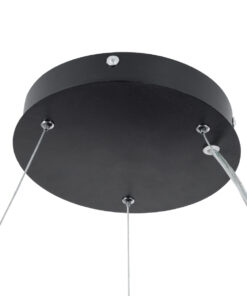 GLOBOSTAR® BURTON 61200-P Μοντέρνο Κρεμαστό Φωτιστικό Οροφής LED 67W 7370lm 120° AC 220-240V IP20 Ρυθμιζόμενο Λευκό CCT με Χειριστήριο από 2700K έως 6000K Dimmable - Lumileds SMD Chip - Μαύρο - Μ40 x Π40 x Υ8cm - 3 Χρόνια Εγγύηση 30 61200 12