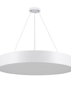 GLOBOSTAR® BURTON 61203-P Μοντέρνο Κρεμαστό Φωτιστικό Οροφής LED 75W 8625lm 120° AC 220-240V IP20 Ρυθμιζόμενο Λευκό CCT με Χειριστήριο από 2700K έως 6000K Dimmable - Lumileds SMD Chip - Λευκό - Μ60 x Π60 x Υ8cm - 3 Χρόνια Εγγύηση 23 61203 3