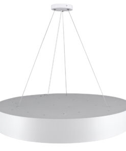 GLOBOSTAR® BURTON 61203-P Μοντέρνο Κρεμαστό Φωτιστικό Οροφής LED 75W 8625lm 120° AC 220-240V IP20 Ρυθμιζόμενο Λευκό CCT με Χειριστήριο από 2700K έως 6000K Dimmable - Lumileds SMD Chip - Λευκό - Μ60 x Π60 x Υ8cm - 3 Χρόνια Εγγύηση 25 61203 5