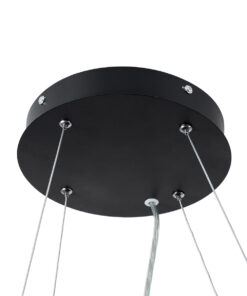 GLOBOSTAR® KAMALA 61206-P Μοντέρνο Κρεμαστό Φωτιστικό Οροφής LED 67W 7370lm 120° AC 220-240V IP20 Ρυθμιζόμενο Λευκό CCT με Χειριστήριο από 2700K έως 6000K Dimmable - Lumileds SMD Chip - Μαύρο - Μ40 x Π40 x Υ8cm - 3 Χρόνια Εγγύηση 34 61206 14