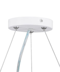 GLOBOSTAR® KAMALA 61209-P Μοντέρνο Κρεμαστό Φωτιστικό Οροφής LED 75W 8625lm 120° AC 220-240V IP20 Ρυθμιζόμενο Λευκό CCT με Χειριστήριο από 2700K έως 6000K Dimmable - Lumileds SMD Chip - Λευκό - Μ60 x Π60 x Υ8cm - 3 Χρόνια Εγγύηση 34 61209 14