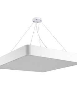 GLOBOSTAR® KAMALA 61209-P Μοντέρνο Κρεμαστό Φωτιστικό Οροφής LED 75W 8625lm 120° AC 220-240V IP20 Ρυθμιζόμενο Λευκό CCT με Χειριστήριο από 2700K έως 6000K Dimmable - Lumileds SMD Chip - Λευκό - Μ60 x Π60 x Υ8cm - 3 Χρόνια Εγγύηση 23 61209 3
