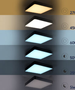 GloboStar® KAMALA 61209-S Πλαφονιέρα Οροφής LED CCT 75W 8625lm 120° AC 220-240V - Εναλλαγή Φωτισμού μέσω Τηλεχειριστηρίου All In One Ψυχρό 6000k+Φυσικό 4500k+Θερμό 2700k Dimmable Μ60 x Π60 x Υ8cm - Λευκό - 3 Years Warranty 36 61209 ceiling 17