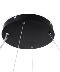 GLOBOSTAR® KAMALA 61210-P Μοντέρνο Κρεμαστό Φωτιστικό Οροφής LED 100W 11020lm 120° AC 220-240V IP20 Ρυθμιζόμενο Λευκό CCT με Χειριστήριο από 2700K έως 6000K Dimmable - Lumileds SMD Chip - Μαύρο - Μ80 x Π80 x Υ8cm - 3 Χρόνια Εγγύηση 35 61210 14