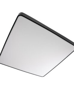 GloboStar® KAMALA 61210-S Πλαφονιέρα Οροφής LED CCT 100W 11020lm 120° AC 220-240V - Εναλλαγή Φωτισμού μέσω Τηλεχειριστηρίου All In One Ψυχρό 6000k+Φυσικό 4500k+Θερμό 2700k Dimmable Μ80 x Π80 x Υ8cm- Μαύρο - 3 Years Warranty 23 61210 1 4