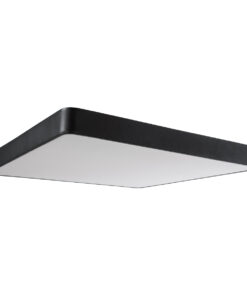 GloboStar® KAMALA 61210-S Πλαφονιέρα Οροφής LED CCT 100W 11020lm 120° AC 220-240V - Εναλλαγή Φωτισμού μέσω Τηλεχειριστηρίου All In One Ψυχρό 6000k+Φυσικό 4500k+Θερμό 2700k Dimmable Μ80 x Π80 x Υ8cm- Μαύρο - 3 Years Warranty 24 61210 1 5