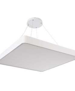 Alternative view of GLOBOSTAR® KAMALA 61211-P Μοντέρνο Κρεμαστό Φωτιστικό Οροφής LED 100W 11020lm 120° AC 220-240V IP20 Ρυθμιζόμενο Λευκό CCT με Χειριστήριο από 2700K έως 6000K Dimmable - Lumileds SMD Chip - Λευκό - Μ80 x Π80 x Υ8cm - 3 Χρόνια Εγγύηση