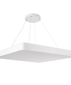 GLOBOSTAR® KAMALA 61211-P Μοντέρνο Κρεμαστό Φωτιστικό Οροφής LED 100W 11020lm 120° AC 220-240V IP20 Ρυθμιζόμενο Λευκό CCT με Χειριστήριο από 2700K έως 6000K Dimmable - Lumileds SMD Chip - Λευκό - Μ80 x Π80 x Υ8cm - 3 Χρόνια Εγγύηση 23 61211 3