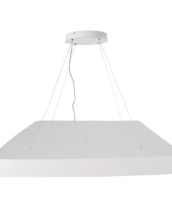 GLOBOSTAR® KAMALA 61211-P Μοντέρνο Κρεμαστό Φωτιστικό Οροφής LED 100W 11020lm 120° AC 220-240V IP20 Ρυθμιζόμενο Λευκό CCT με Χειριστήριο από 2700K έως 6000K Dimmable - Lumileds SMD Chip - Λευκό - Μ80 x Π80 x Υ8cm - 3 Χρόνια Εγγύηση 26 61211 6