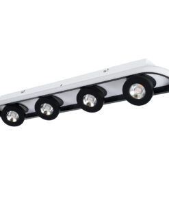 Alternative view of GloboStar® NESPO 61214 Φωτιστικό Οροφής Linear Design LED CCT με Κινούμενα Σποτ LED Spot Downlight 48W 5376lm 360° & 45° AC 220-240V - Εναλλαγή Φωτισμού μέσω Διακόπτη On/Off All In One Ψυχρό 6000k+Φυσικό 4500k+Θερμό 2700k Μ80 x Π13 x Υ6.5cm - Μαύρο