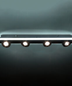 GloboStar® NESPO 61215 Φωτιστικό Οροφής Linear Design LED CCT με Κινούμενα Σποτ LED Spot Downlight 48W 5376lm 360° & 45° AC 220-240V - Εναλλαγή Φωτισμού μέσω Διακόπτη On/Off All In One Ψυχρό 6000k+Φυσικό 4500k+Θερμό 2700k Μ80 x Π13 x Υ6.5cm - Λευκό 26 61215 12