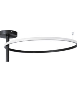 GloboStar® GloboStar® VERONA 61223 Φωτιστικό Οροφής Δαχτυλίδι-Κύκλος LED CCT 36W 4032lm 360° AC 220-240V - Εναλλαγή Φωτισμού μέσω Διακόπτη On/Off All In One Ψυχρό 6000k+Φυσικό 4500k+Θερμό 2700K Φ60 x Υ23cm - Μαύρο - 3 Χρόνια Εγγύηση