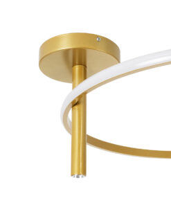 GloboStar® VERONA 61225 Φωτιστικό Οροφής Δαχτυλίδι-Κύκλος LED CCT 36W 4032lm 360° AC 220-240V - Εναλλαγή Φωτισμού μέσω Διακόπτη On/Off All In One Ψυχρό 6000k+Φυσικό 4500k+Θερμό 2700K Φ60 x Υ23cm - Χρυσό Βούρτσας - 3 Χρόνια Εγγύηση 17 61225 5