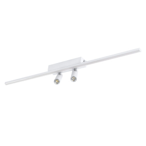GloboStar® GLOBOSTAR® BARETTI 61227 Φωτιστικό Οροφής Linear Design LED CCT με Κινούμενα Σποτ LED Downlight 24W 2688lm 160° & 45° AC 220-240V IP20  - Εναλλαγή Φωτισμού μέσω Διακόπτη On/Off All In One Ψυχρό 6000k+Φυσικό 4500k+Θερμό 2700k - Μ80 x Π5.5 x Υ5 cm - Λευκό - 3 Χρόνια Εγγύηση
