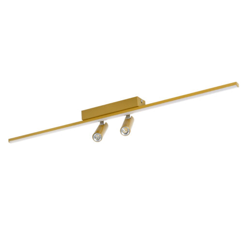 GloboStar® GLOBOSTAR® BARETTI 61228 Φωτιστικό Οροφής Linear Design LED CCT με Κινούμενα Σποτ LED Downlight 24W 2688lm 160° & 45° AC 220-240V IP20  - Εναλλαγή Φωτισμού μέσω Διακόπτη On/Off All In One Ψυχρό 6000k+Φυσικό 4500k+Θερμό 2700k - Μ80 x Π5.5 x Υ5 cm - Χρυσό - 3 Χρόνια Εγγύηση