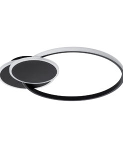 GloboStar® CIRCUO 61229 Φωτιστικό Οροφής Δαχτυλίδι-Κύκλος LED CCT 75W 8400lm 360° AC 220-240V - Εναλλαγή Φωτισμού μέσω Τηλεχειριστηρίου All In One Ψυχρό 6000k+Φυσικό 4500k+Θερμό 2700k Dimmable Μ53 x Π42.5 x Υ9cm - Μαύρο - 3 Years Warranty 15 61229 4