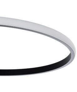 GloboStar® CIRCUO 61229 Φωτιστικό Οροφής Δαχτυλίδι-Κύκλος LED CCT 75W 8400lm 360° AC 220-240V - Εναλλαγή Φωτισμού μέσω Τηλεχειριστηρίου All In One Ψυχρό 6000k+Φυσικό 4500k+Θερμό 2700k Dimmable Μ53 x Π42.5 x Υ9cm - Μαύρο - 3 Years Warranty 17 61229 6