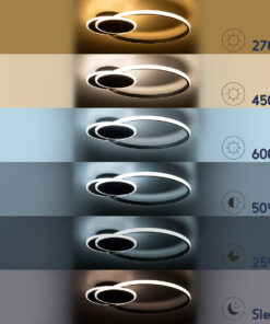 GloboStar® CIRCUO 61229 Φωτιστικό Οροφής Δαχτυλίδι-Κύκλος LED CCT 75W 8400lm 360° AC 220-240V - Εναλλαγή Φωτισμού μέσω Τηλεχειριστηρίου All In One Ψυχρό 6000k+Φυσικό 4500k+Θερμό 2700k Dimmable Μ53 x Π42.5 x Υ9cm - Μαύρο - 3 Years Warranty 20 61229 9