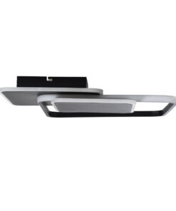 GLOBOSTAR® SQUARO 61231 Μοντέρνο Φωτιστικό Οροφής LED 75W 8400lm 360° AC 220-240V IP20 Ρυθμιζόμενο Λευκό CCT με Χειριστήριο από 2700K έως 6000K Dimmable - Lumileds SMD Chip - Μαύρο Ματ - Μ48.5 x Π51 x Υ9cm - 3 Χρόνια Εγγύηση 15 61231 3