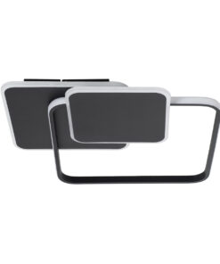 GLOBOSTAR® SQUARO 61231 Μοντέρνο Φωτιστικό Οροφής LED 75W 8400lm 360° AC 220-240V IP20 Ρυθμιζόμενο Λευκό CCT με Χειριστήριο από 2700K έως 6000K Dimmable - Lumileds SMD Chip - Μαύρο Ματ - Μ48.5 x Π51 x Υ9cm - 3 Χρόνια Εγγύηση 16 61231 4