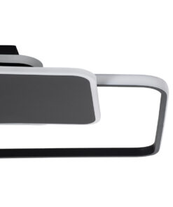 GLOBOSTAR® SQUARO 61231 Μοντέρνο Φωτιστικό Οροφής LED 75W 8400lm 360° AC 220-240V IP20 Ρυθμιζόμενο Λευκό CCT με Χειριστήριο από 2700K έως 6000K Dimmable - Lumileds SMD Chip - Μαύρο Ματ - Μ48.5 x Π51 x Υ9cm - 3 Χρόνια Εγγύηση 18 61231 6