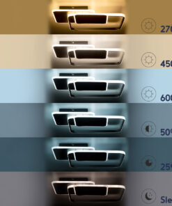 GLOBOSTAR® SQUARO 61231 Μοντέρνο Φωτιστικό Οροφής LED 75W 8400lm 360° AC 220-240V IP20 Ρυθμιζόμενο Λευκό CCT με Χειριστήριο από 2700K έως 6000K Dimmable - Lumileds SMD Chip - Μαύρο Ματ - Μ48.5 x Π51 x Υ9cm - 3 Χρόνια Εγγύηση 21 61231 9