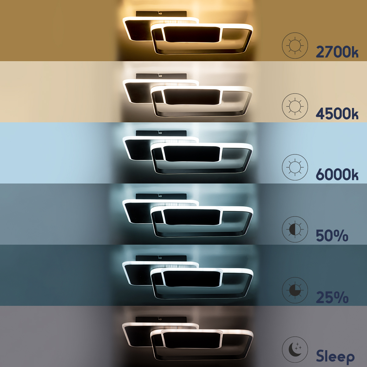 GLOBOSTAR® SQUARO 61231 Μοντέρνο Φωτιστικό Οροφής LED 75W 8400lm 360° AC 220-240V IP20 Ρυθμιζόμενο Λευκό CCT με Χειριστήριο από 2700K έως 6000K Dimmable - Lumileds SMD Chip - Μαύρο Ματ - Μ48.5 x Π51 x Υ9cm - 3 Χρόνια Εγγύηση 11 GLOBOSTAR® SQUARO 61231 Μοντέρνο Φωτιστικό Οροφής LED 75W 8400lm 360° AC 220-240V IP20 Ρυθμιζόμενο Λευκό CCT με Χειριστήριο από 2700K έως 6000K Dimmable - Lumileds SMD Chip - Μαύρο Ματ - Μ48.5 x Π51 x Υ9cm - 3 Χρόνια Εγγύηση - Image 9