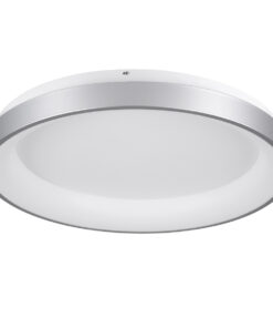 GloboStar® SALEM 61238 Πλαφονιέρα Οροφής Δαχτυλίδι-Κύκλος LED CCT 105W 12075lm 120° AC 220-240V - Εναλλαγή Φωτισμού μέσω Τηλεχειριστηρίου All In One Ψυχρό 6000k+Φυσικό 4500k+Θερμό 2700k Dimmable Φ60cm - Ασημί - 3 Years Warranty 15 61238 2