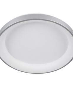 GloboStar® SALEM 61238 Πλαφονιέρα Οροφής Δαχτυλίδι-Κύκλος LED CCT 105W 12075lm 120° AC 220-240V - Εναλλαγή Φωτισμού μέσω Τηλεχειριστηρίου All In One Ψυχρό 6000k+Φυσικό 4500k+Θερμό 2700k Dimmable Φ60cm - Ασημί - 3 Years Warranty 17 61238 4