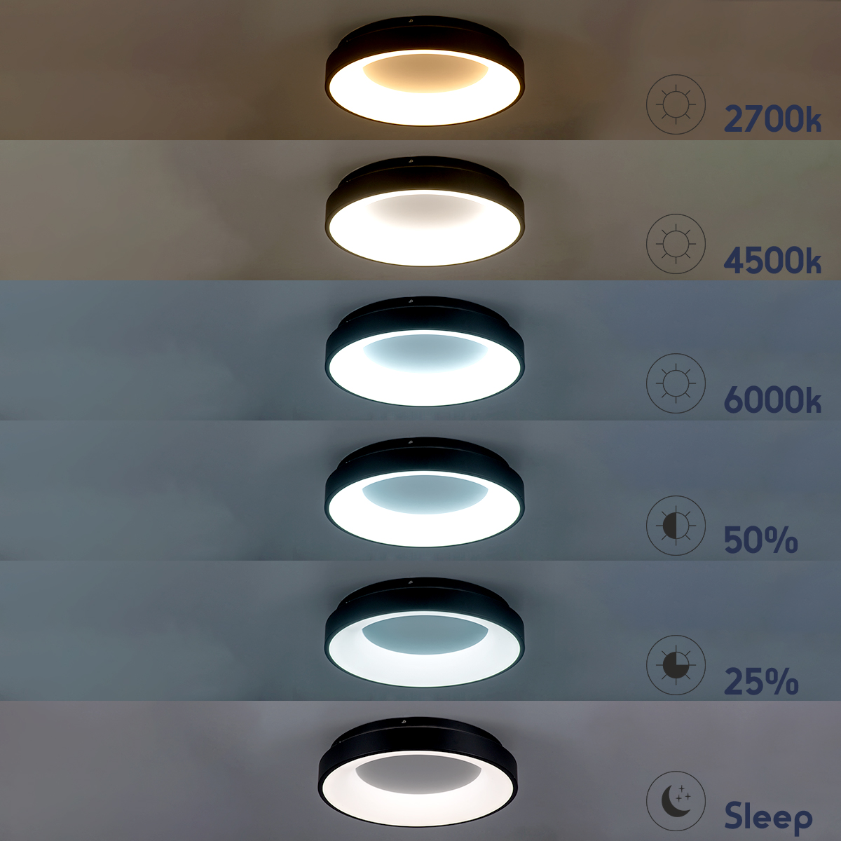 GloboStar® SALEM 61239 Πλαφονιέρα Οροφής Δαχτυλίδι-Κύκλος LED CCT 105W 12075lm 120° AC 220-240V - Εναλλαγή Φωτισμού μέσω Τηλεχειριστηρίου All In One Ψυχρό 6000k+Φυσικό 4500k+Θερμό 2700k Dimmable Φ60cm - Χρυσό Σαμπανιζέ - 3 Years Warranty 13 GloboStar® SALEM 61239 Πλαφονιέρα Οροφής Δαχτυλίδι-Κύκλος LED CCT 105W 12075lm 120° AC 220-240V - Εναλλαγή Φωτισμού μέσω Τηλεχειριστηρίου All In One Ψυχρό 6000k+Φυσικό 4500k+Θερμό 2700k Dimmable Φ60cm - Χρυσό Σαμπανιζέ - 3 Years Warranty - Image 11