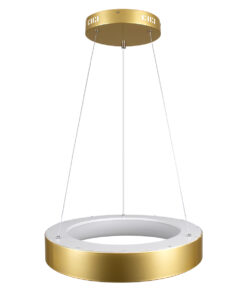 GLOBOSTAR® SALEM 61243 Μοντέρνο Κρεμαστό Φωτιστικό Οροφής LED 75W 8625lm 120° AC 220-240V IP20 Ρυθμιζόμενο Λευκό CCT με Χειριστήριο από 2700K έως 6000K Dimmable - Lumileds SMD Chip - Χρυσό - Μ45 x Π45 x Υ7cm - 3 Χρόνια Εγγύηση 16 61243 4