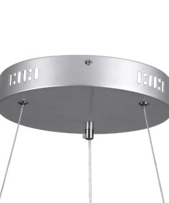 GLOBOSTAR® SALEM 61246 Μοντέρνο Κρεμαστό Φωτιστικό Οροφής LED 105W 12075lm 120° AC 220-240V IP20 Ρυθμιζόμενο Λευκό CCT με Χειριστήριο από 2700K έως 6000K Dimmable - Lumileds SMD Chip - Ασημί - Μ60 x Π60 x Υ7cm - 3 Χρόνια Εγγύηση 19 61246 6