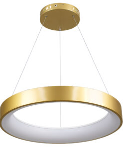 Alternative view of GLOBOSTAR® SALEM 61247 Μοντέρνο Κρεμαστό Φωτιστικό Οροφής LED 105W 12075lm 120° AC 220-240V IP20 Ρυθμιζόμενο Λευκό CCT με Χειριστήριο από 2700K έως 6000K Dimmable - Lumileds SMD Chip - Χρυσό - Μ60 x Π60 x Υ7cm - 3 Χρόνια Εγγύηση